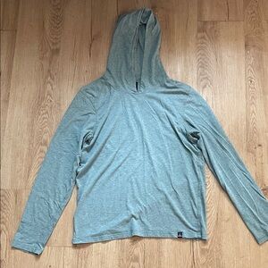 Men's Prana Lightweight Hooded Crewneck Sweater in Light Teal